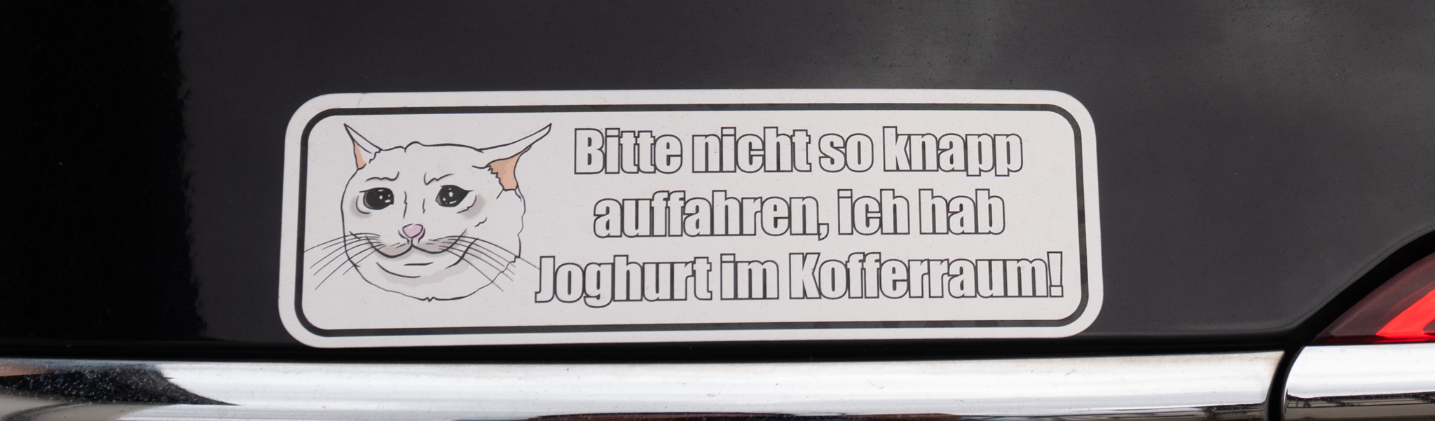 2x Aufkleber - Joghurt im Kofferraum