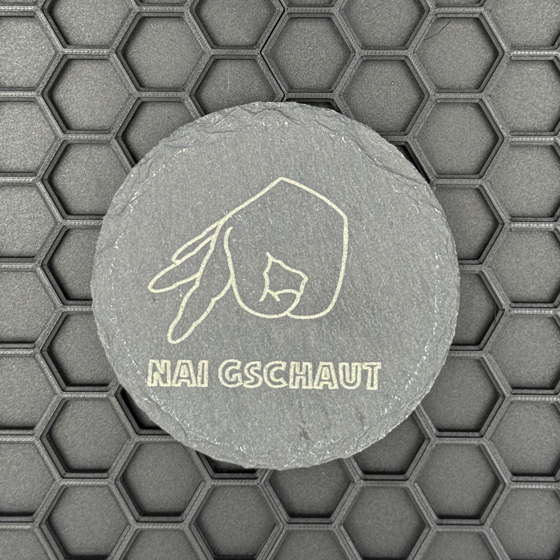 Untersetzer aus Schiefer - Nai gschaut